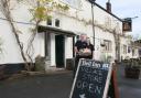 Emma and John Hitchins celebrate the opening of the village store at The Bell Inn, Leigh-on-Mendip