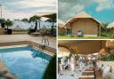 The Pop-Up Hotel has its own swimming pool, wellness space and restaurant – and it even offers helicopter transfers.